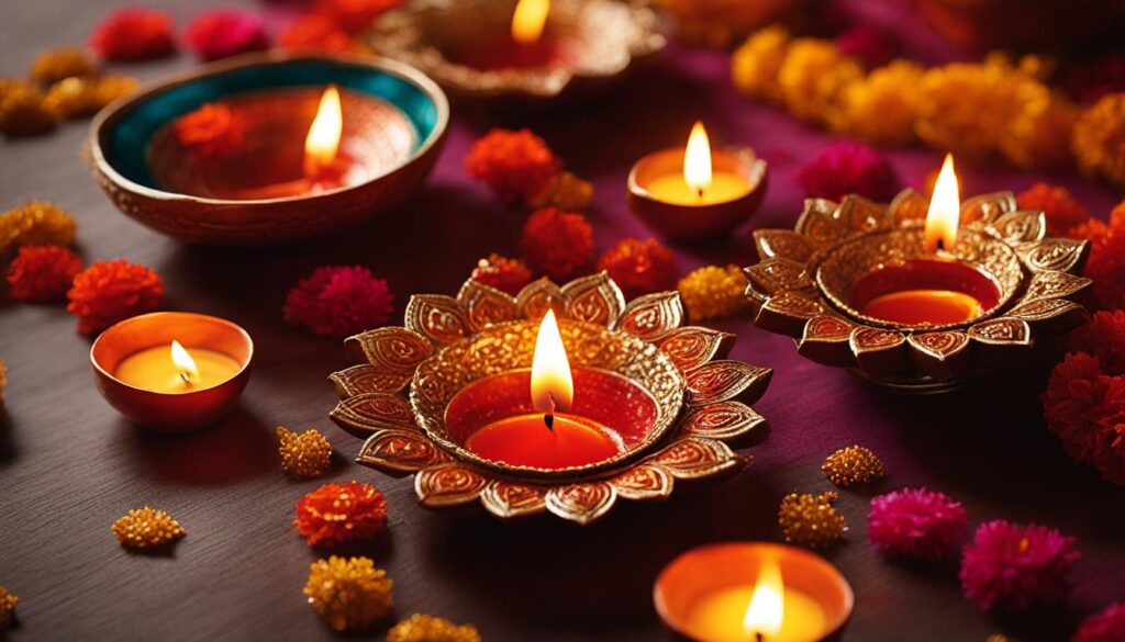 Enhancing festive atmosphere with oil lamps