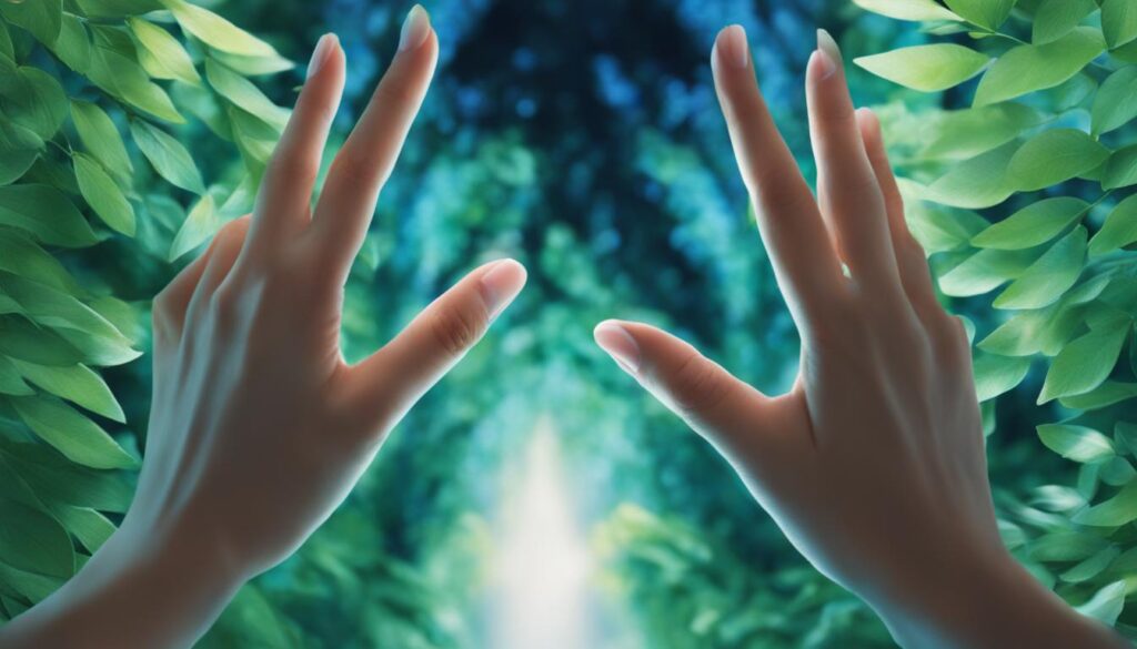 finger prayer meditation image