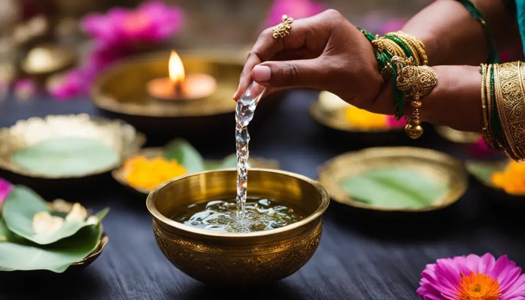 water as an offering in Hinduism
