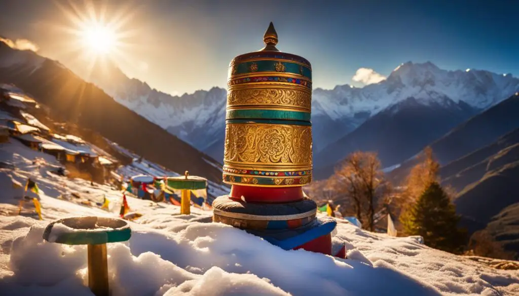 Tibetan prayer wheel image